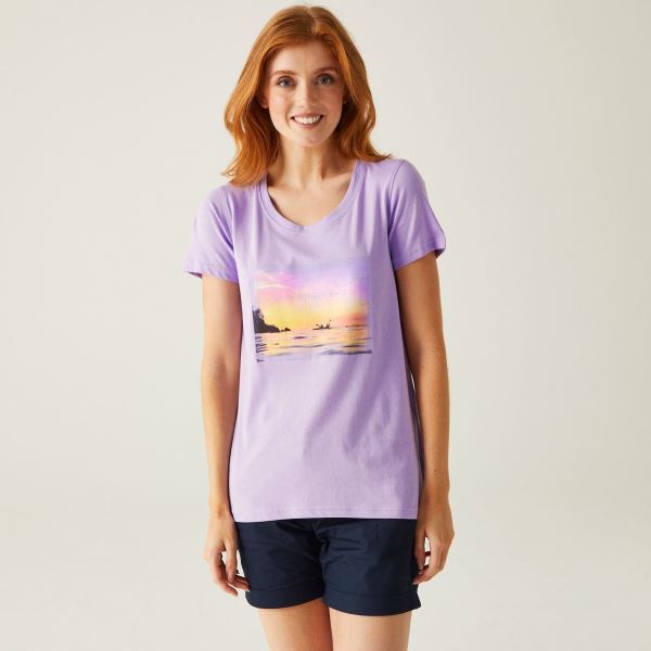Damen-Baumwoll-T-Shirt Regatta Filandra VIII lila
