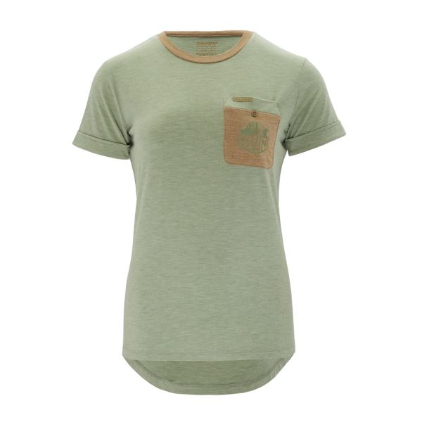 Damen Funktions-T-Shirt Silvini Calvisia grün/orange