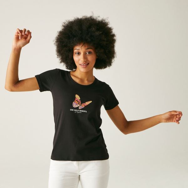 Damen-Baumwoll-T-Shirt Regatta Filandra VIII schwarz