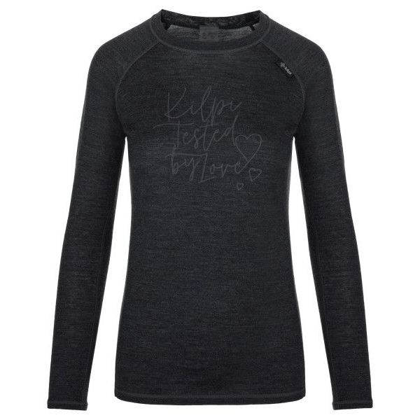Damen-Thermo-T-Shirt aus Wolle Kilpi MAVORA TOP-W schwarz
