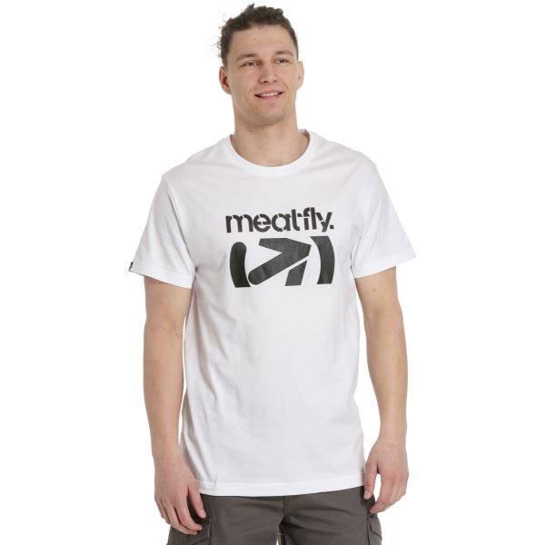 Herren T-Shirt Meatfly Podium weiß