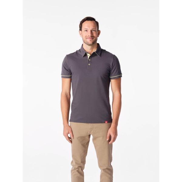 Herren-Poloshirt CityZen ANTONY grau/gelb