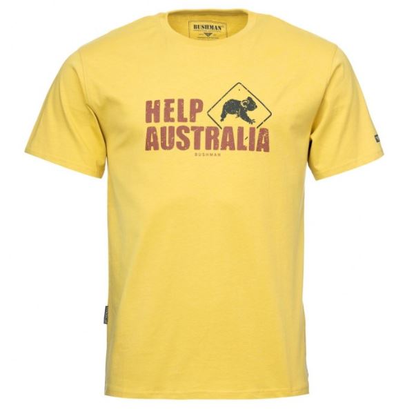 Herren T-Shirt BUSHMAN HELP AUSTRALIA M gelb