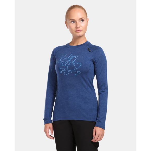 Damen Merino-Thermo-T-Shirt Kilpi MAVORA TOP-W dunkelblau