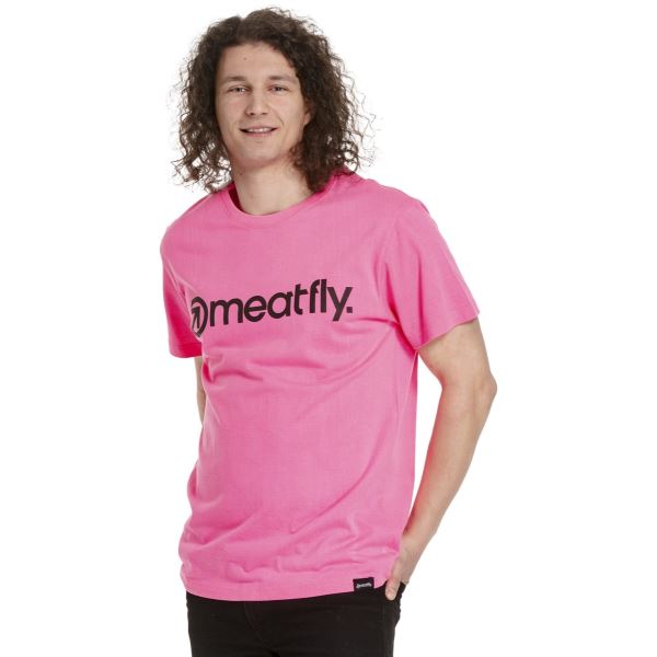 Herren T-Shirt Meatfly MF Logo rosa