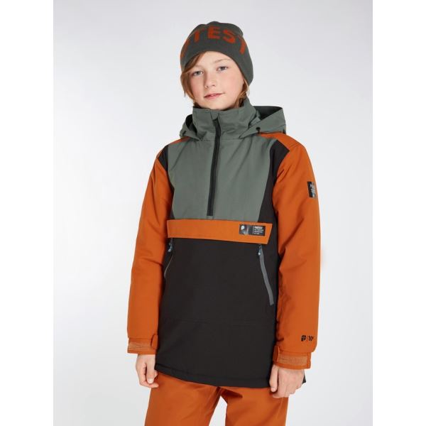 Skijacke für Jungen Protest ISAACT grün/orange