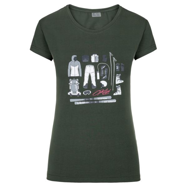 Damen T-Shirt mit kurzen Ärmeln Kilpi TORNES-W dunkelgrün