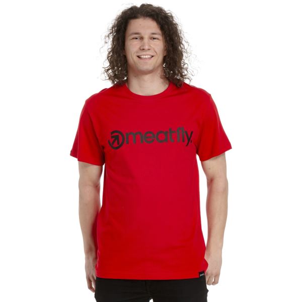 Herren T-Shirt Meatfly MF Logo rot