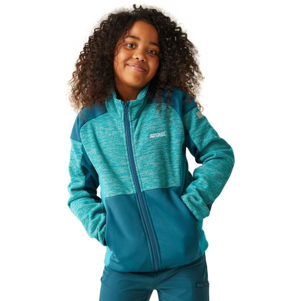 Kinder-Fleece-Sweatshirt Regatta HIGHTON III blau/grün