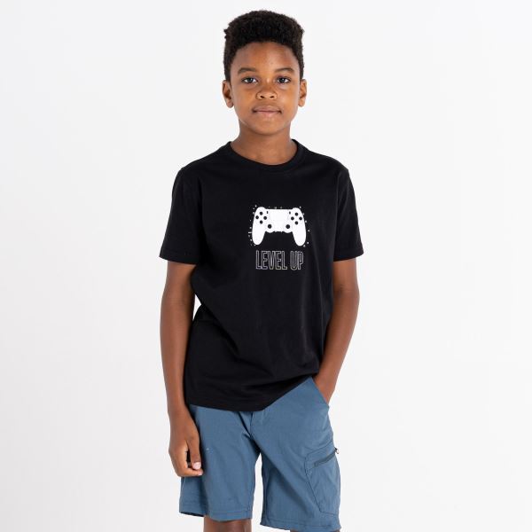 Kinder-Baumwoll-T-Shirt Dare2b TRAILBLAZER schwarz