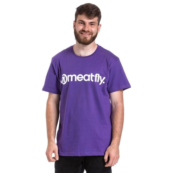 Herren T-Shirt Meatfly MF Logo lila