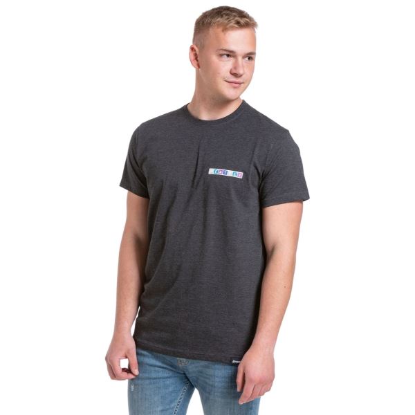 Herren T-Shirt Meatfly Logobox dunkelgrau