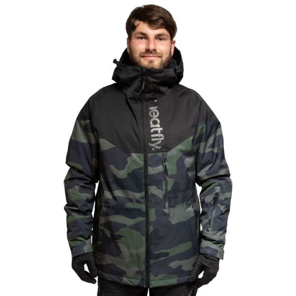 Meatfly SNB & SKI Hoax Premium-Jacke in Schwarz/Camouflage für Herren