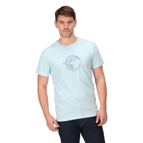 Regatta CLINE VII hellblaues Baumwoll-T-Shirt für Herren