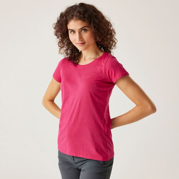 Damen-Baumwoll-T-Shirt Regatta CARLIE rosa