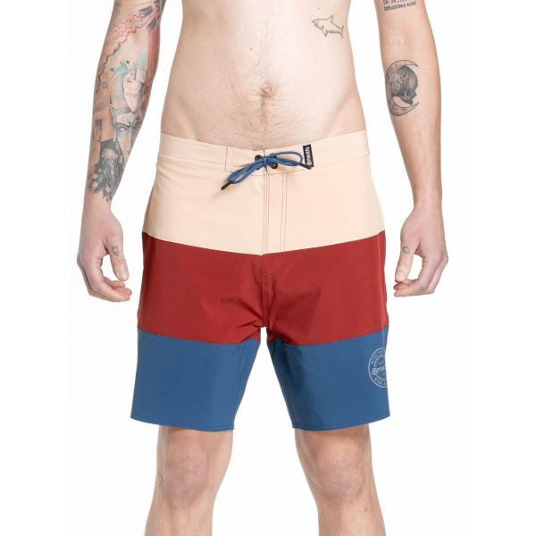 Herren-Bademode Meatfly Ernie Boardshorts 19" Blau/Rot/Creme