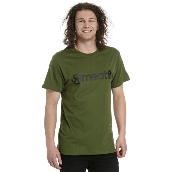 Herren T-Shirt Meatfly MF Logo grün