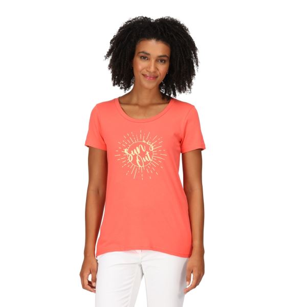 Damen-T-Shirt aus Baumwolle Regatta Filandra VII Koralle