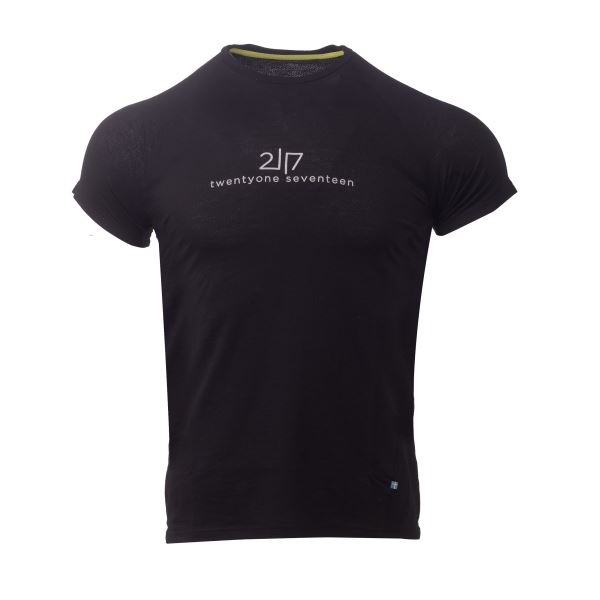 Herren Merino T-Shirt mit kurzen Ärmeln 2117 LUTTRA schwarz