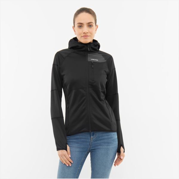 Viking YOSEMITE Damen-Fleece-Hoodie schwarz