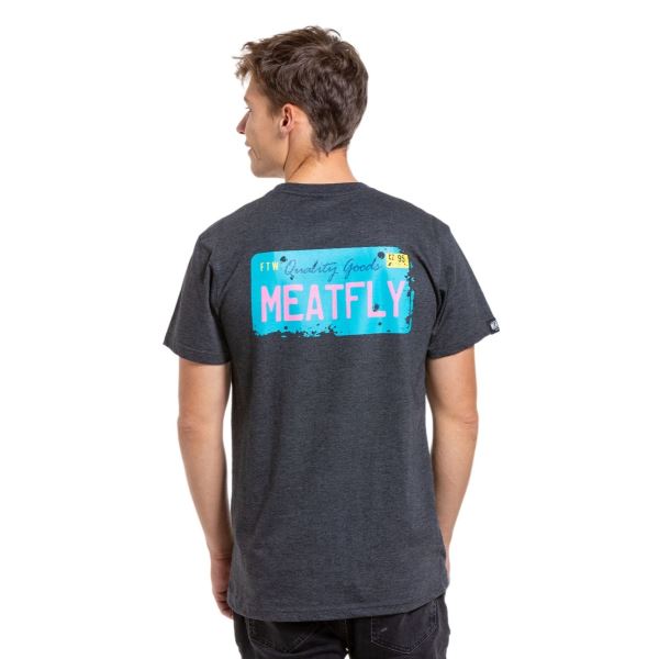 Herren T-Shirt Meatfly Plate dunkelgrau
