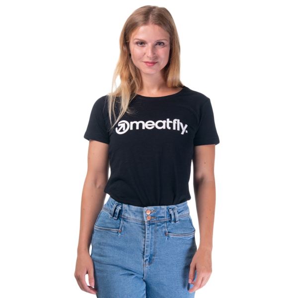 Damen T-Shirt Meatfly MF Logo schwarz