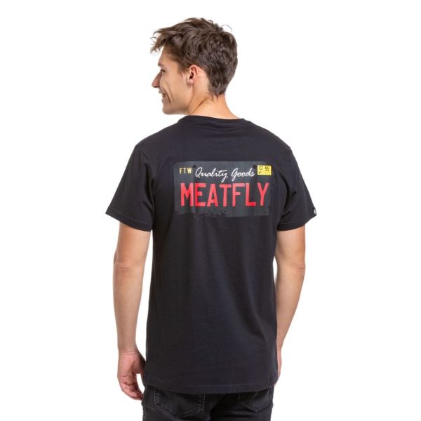 Herren T-Shirt Meatfly Plate schwarz