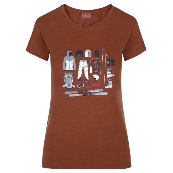 Damen T-Shirt mit kurzen Ärmeln Kilpi TORNES-W dunkelrot