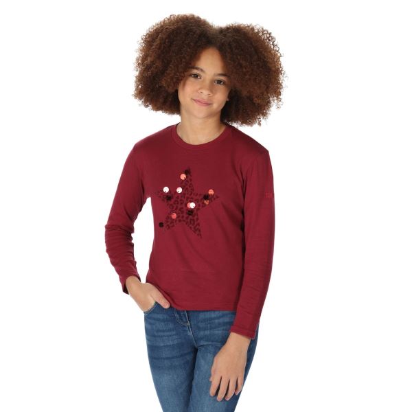 Kinder-Baumwoll-T-Shirt Regatta WENBIE III bordeaux