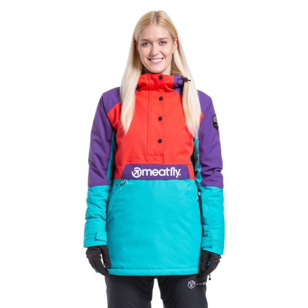 Damen SNB & SKI Jacke Meatfly Aiko türkis/rot