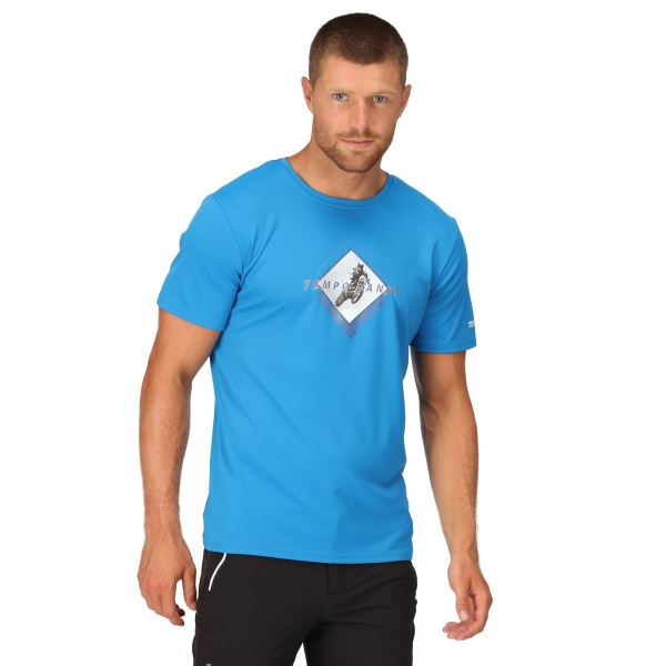 Herren Funktions T-Shirt Regatta FINGAL SLOGAN II blau