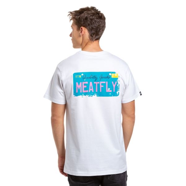 Herren T-Shirt Meatfly Plate weiß
